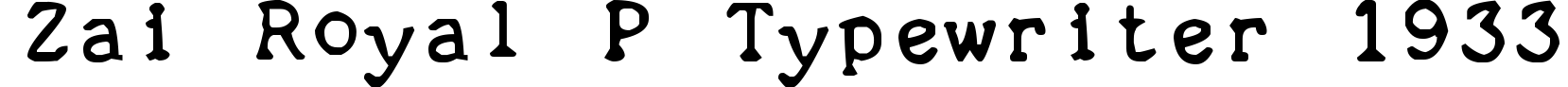 zai Royal P Typewriter 1933