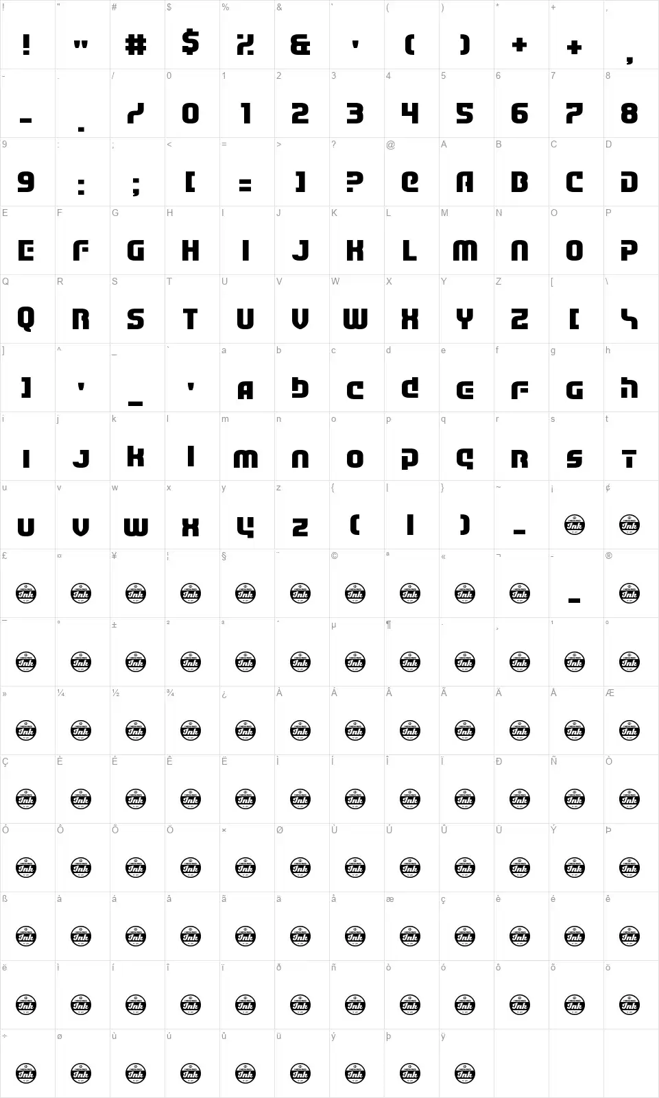 53 Dollars And 92 Centsfont character map