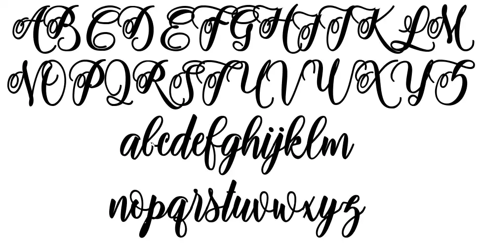 Adinda Scriptfont specimens