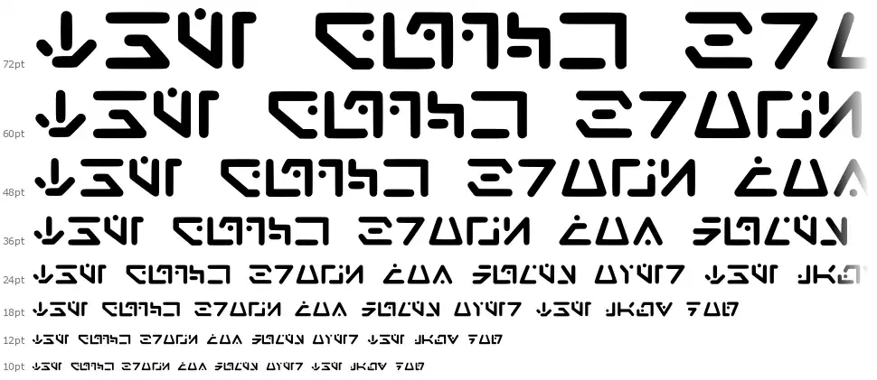 Aurebesh Droidfont waterfall