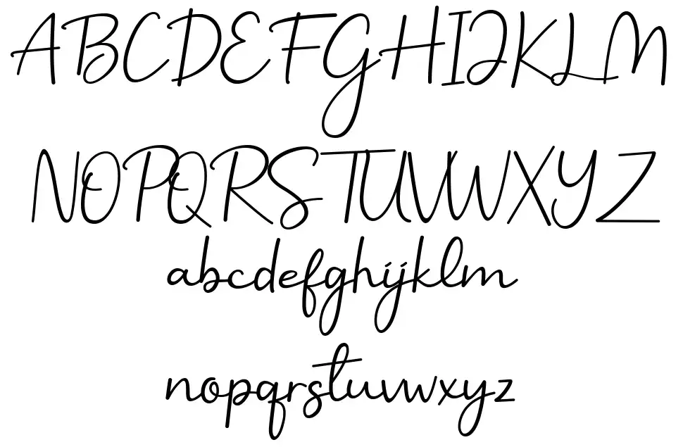 Benilla Calligraphyfont specimens
