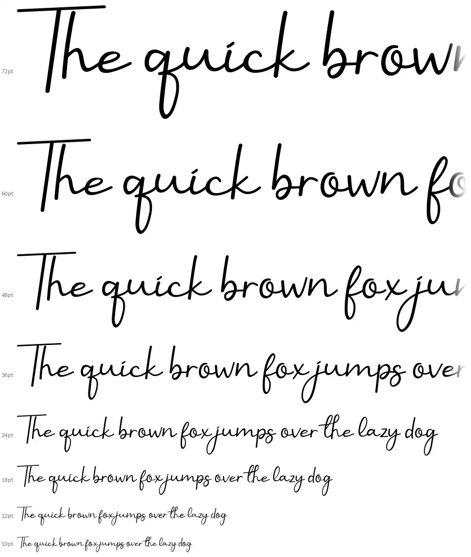 Benilla Calligraphyfont waterfall