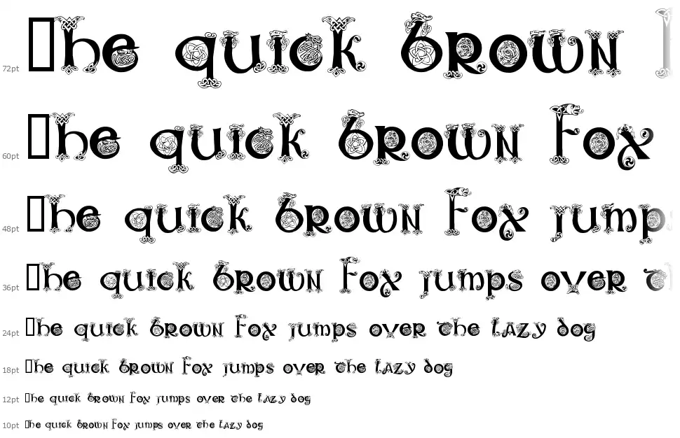 Celtic 101font waterfall