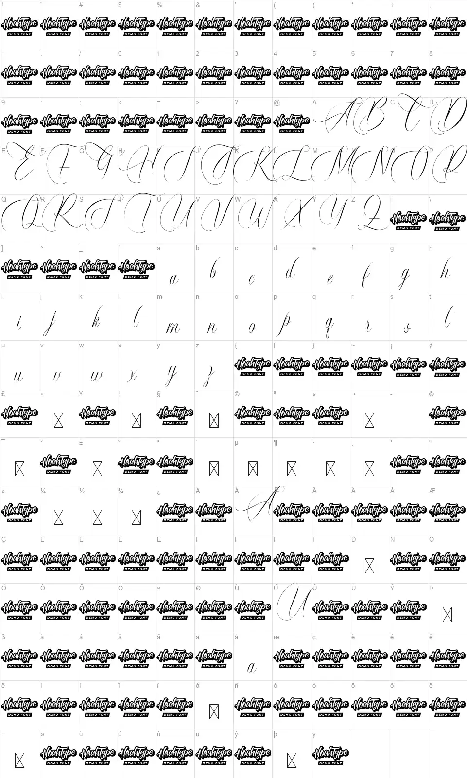 Charles Mustafafont character map