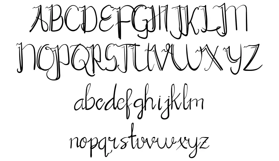 Chrisyard Scriptfont specimens