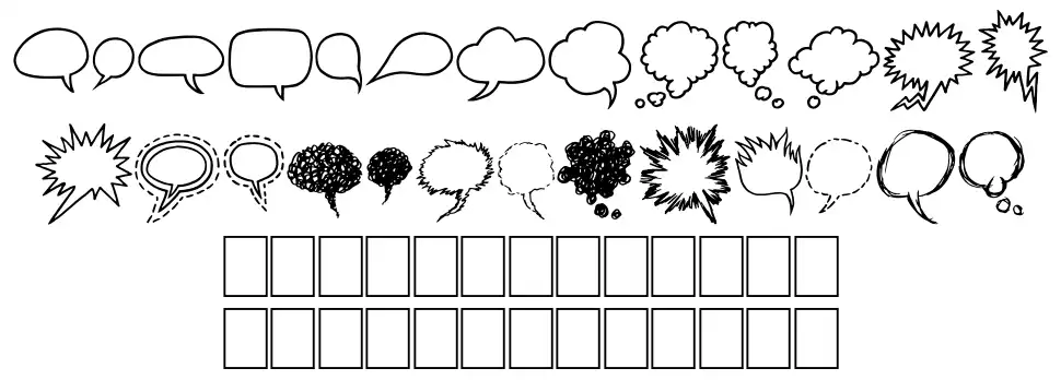 Comix Bubblesfont specimens
