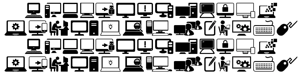 Computer iconsfont specimens