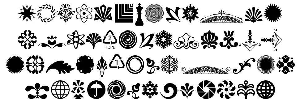 Cornucopia of Ornaments Fourfont specimens
