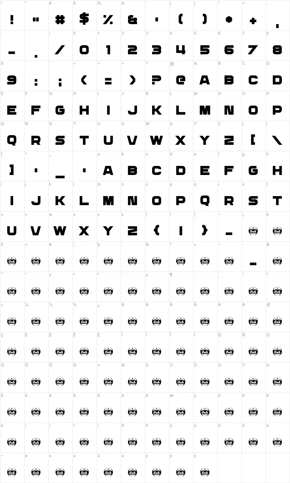 Daily Mix 3font character map