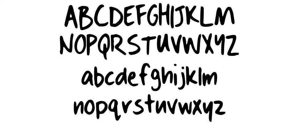 Dans Hand Writingfont specimens
