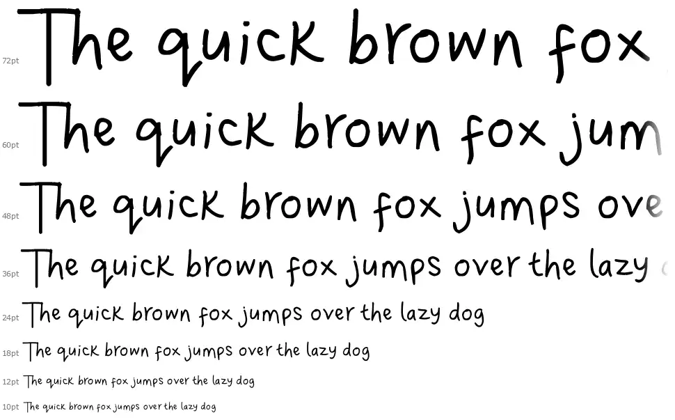 Dina's Handwritingfont waterfall