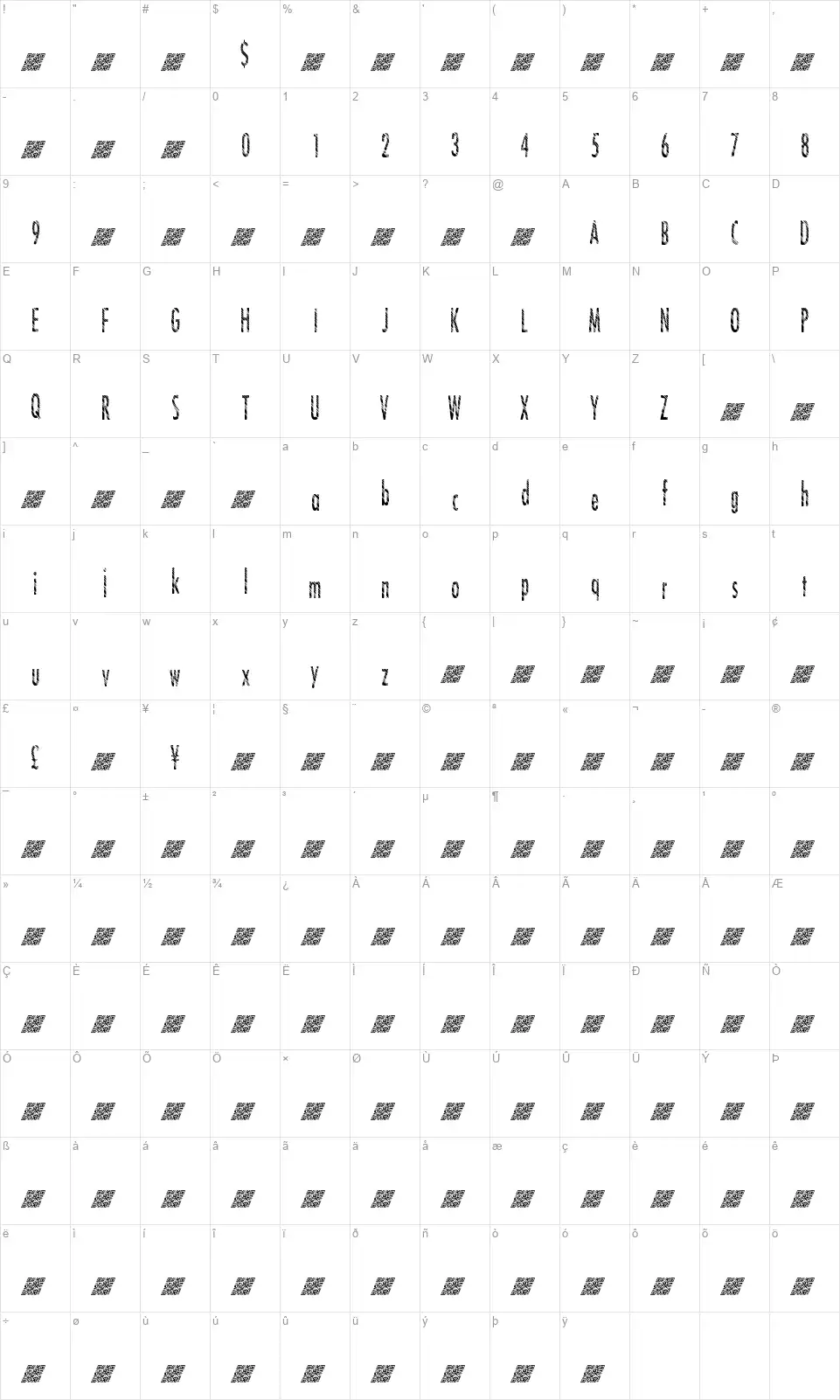 Disco Trapfont character map