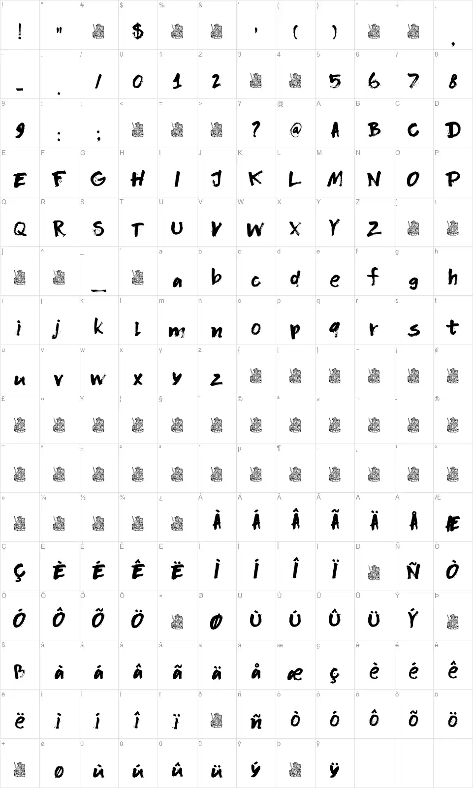 DK Flagellum Deifont character map