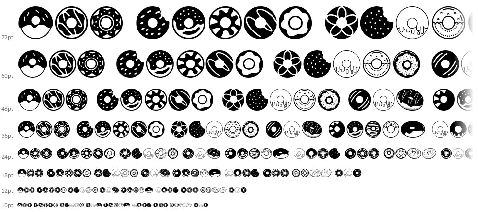 Donuts Iconsfont waterfall