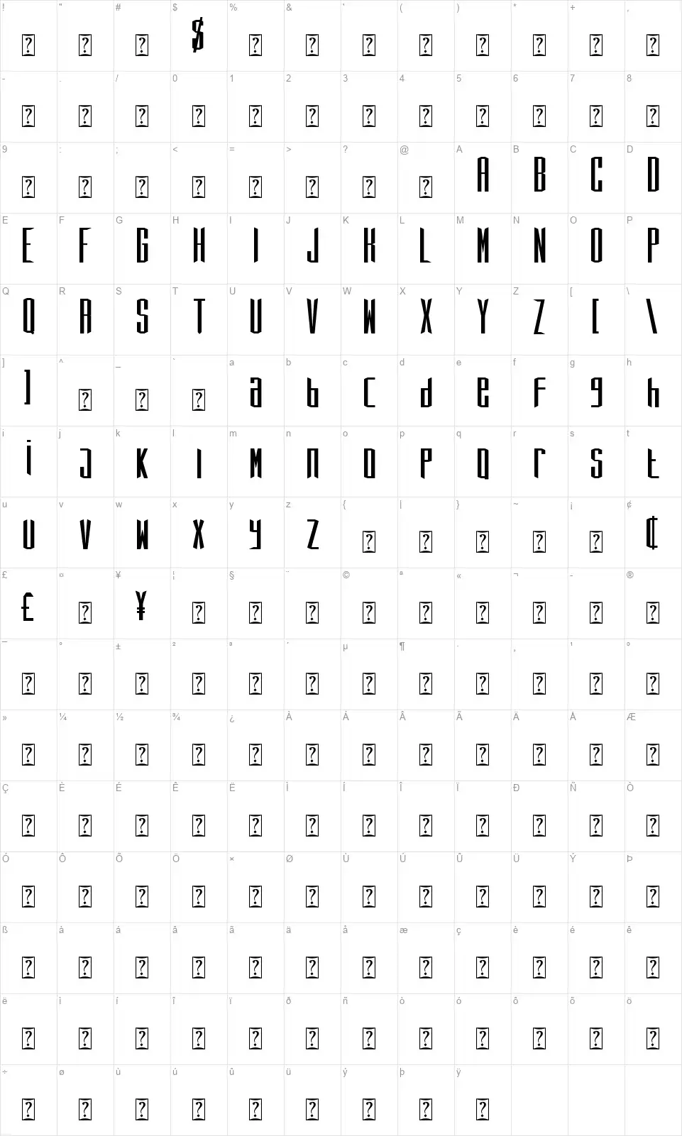 Eiffel Lovefont character map