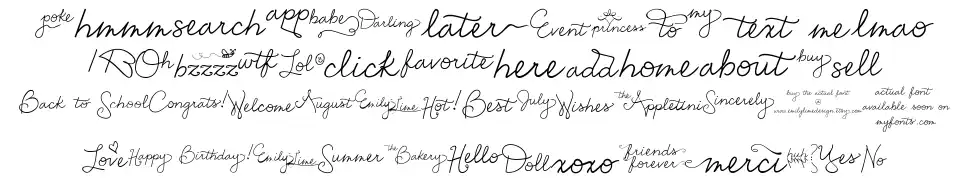 Emily Lime Wordsfont specimens