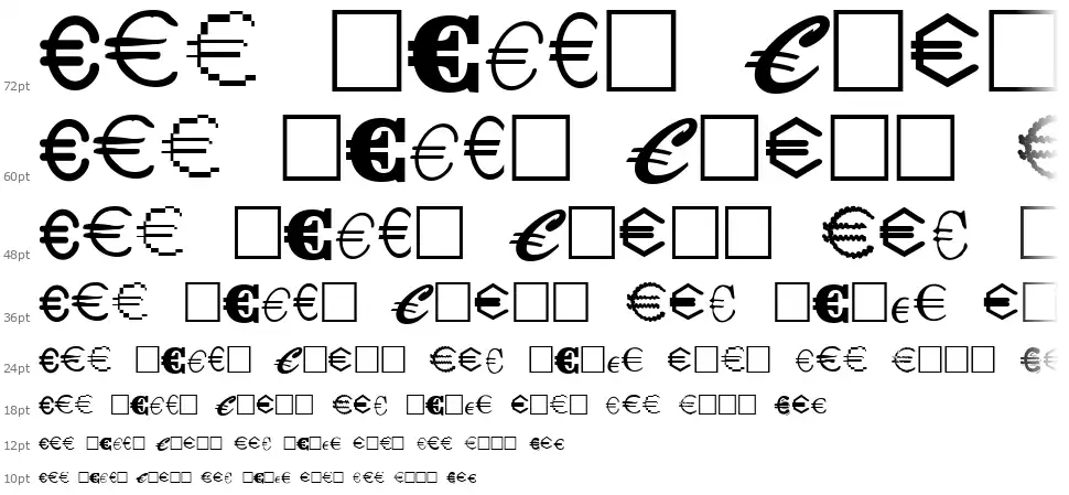 Euro Collectionfont waterfall