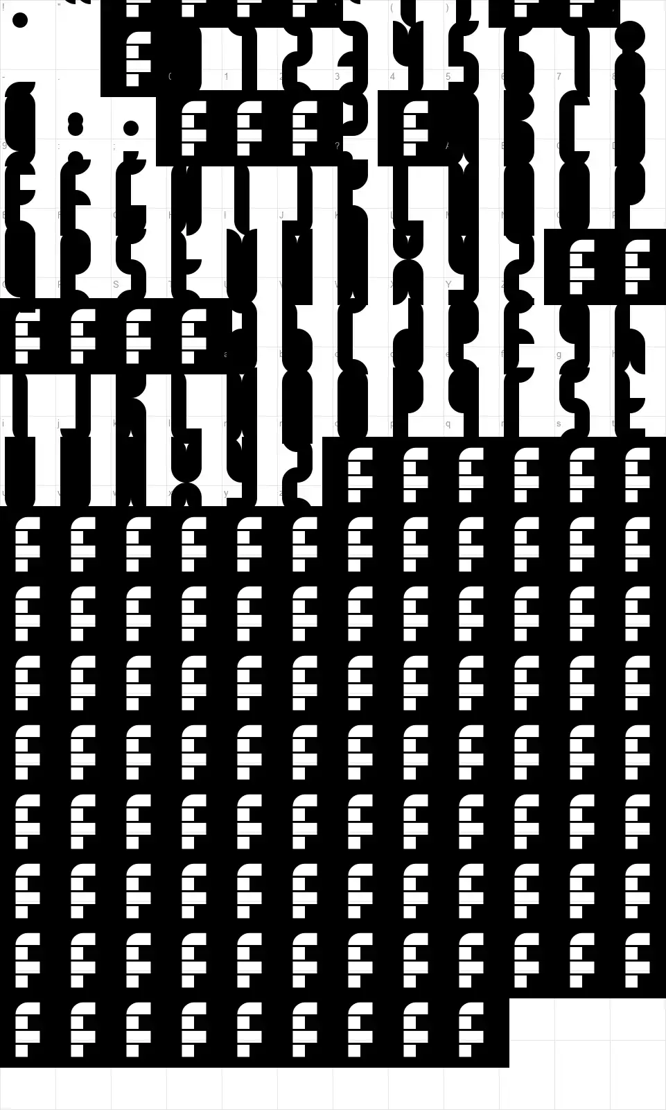 FB Catbopfont character map