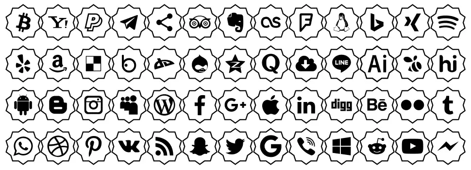 Font Color iconfont specimens