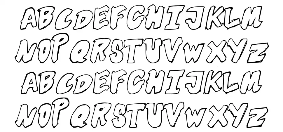 Futuristic Outlinefont specimens
