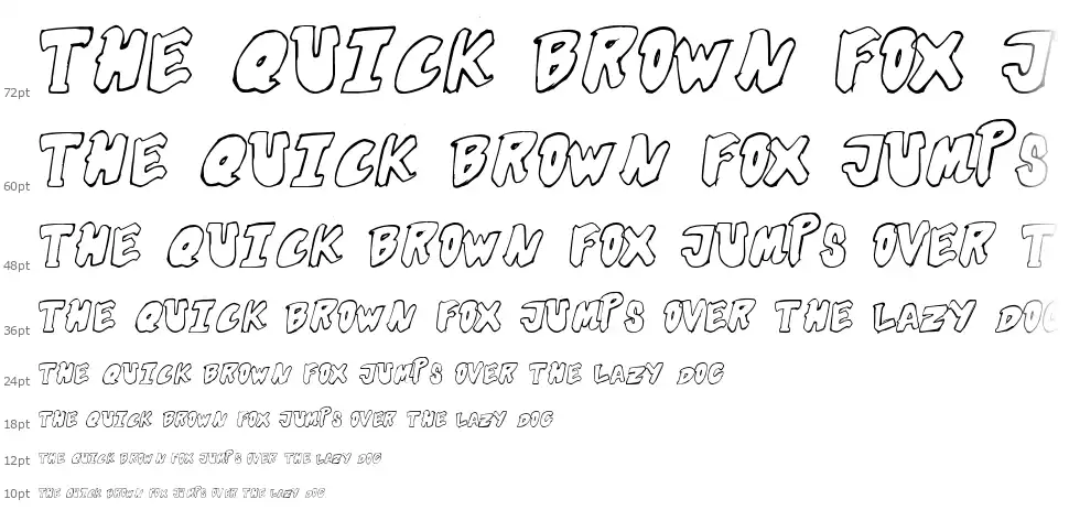 Futuristic Outlinefont waterfall
