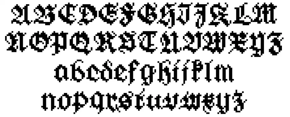 GothicPixelsfont specimens