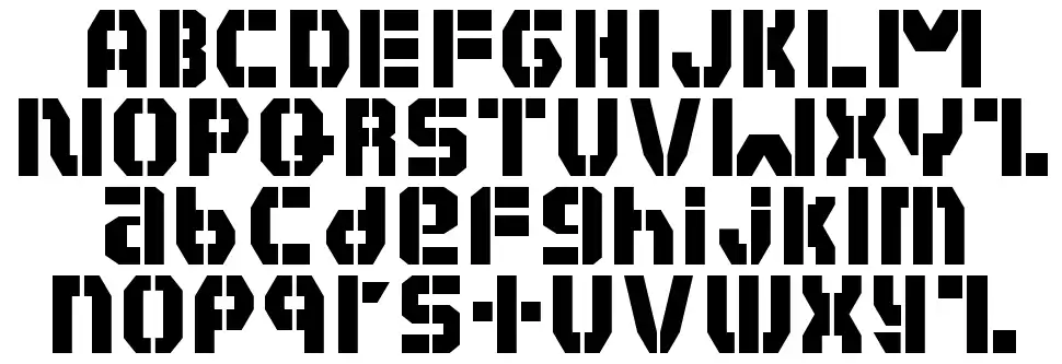 Habesha Stencilfont specimens
