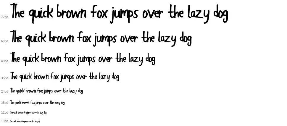 Hand Workfont waterfall