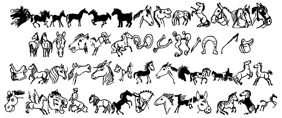 Horsedingsfont specimens