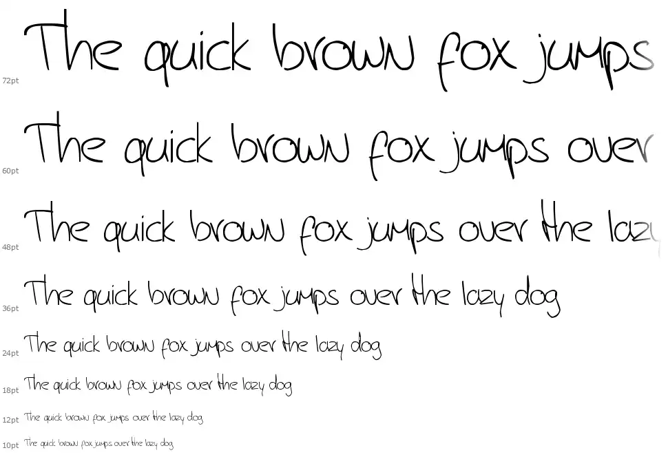 Jerry's handwritingfont waterfall