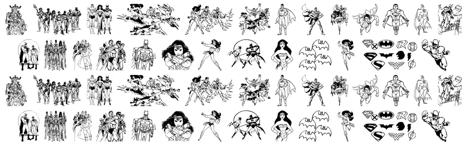 Justice Leaguefont specimens