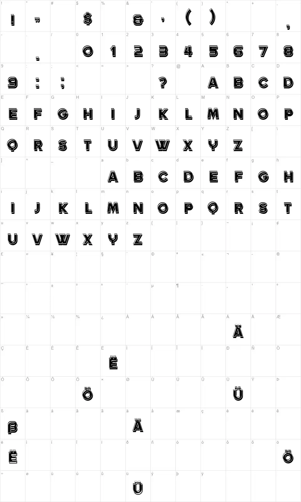 Lakefont character map