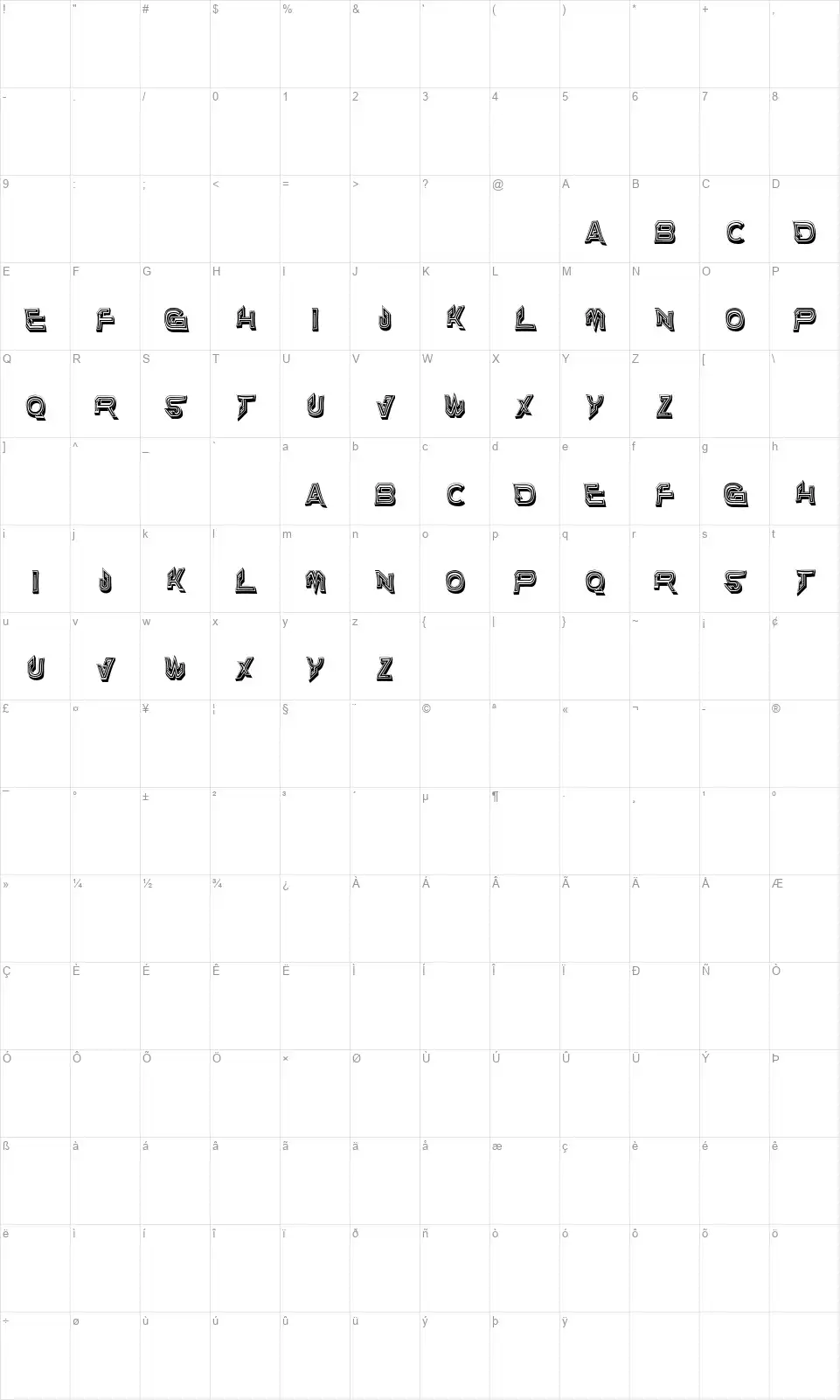 Leverkusenfont character map