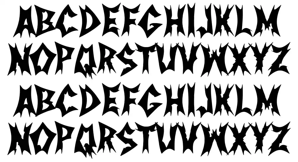 Nordic Metal Bandfont specimens