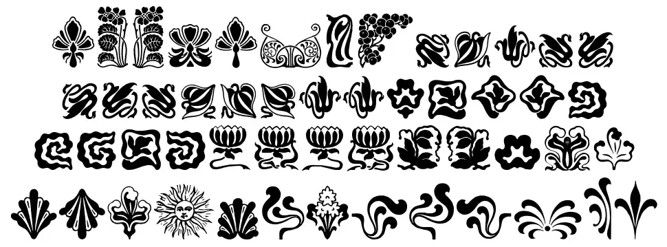 Nouveau Never Diesfont specimens