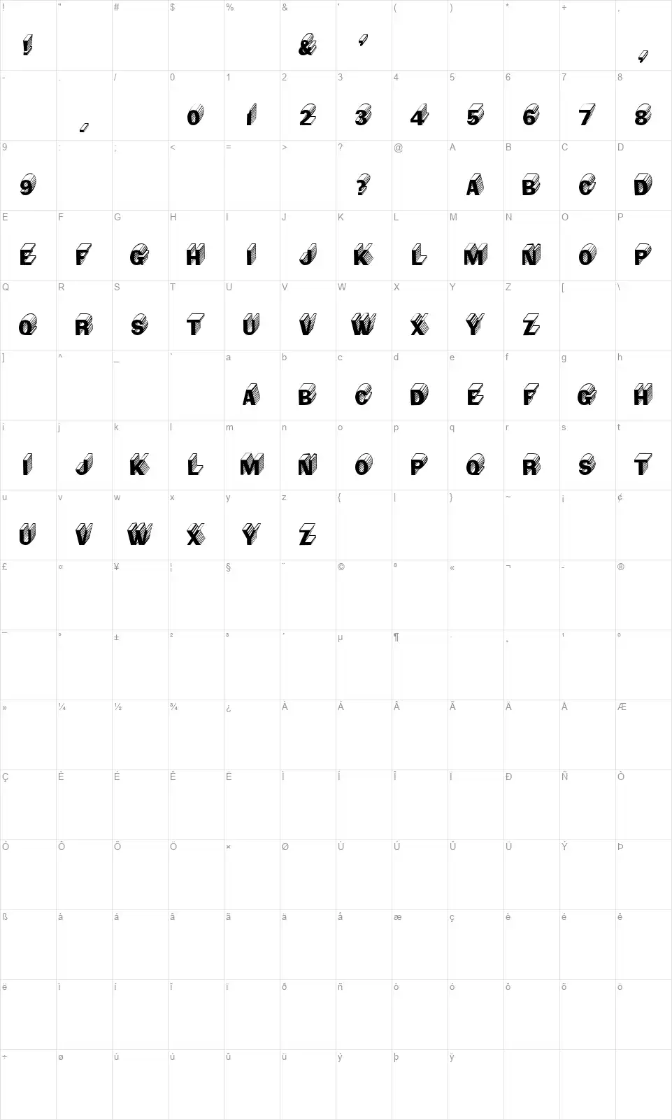 Ornamented, No. 1088 Mapa de caracteres Ornamented, No. 1088font character map