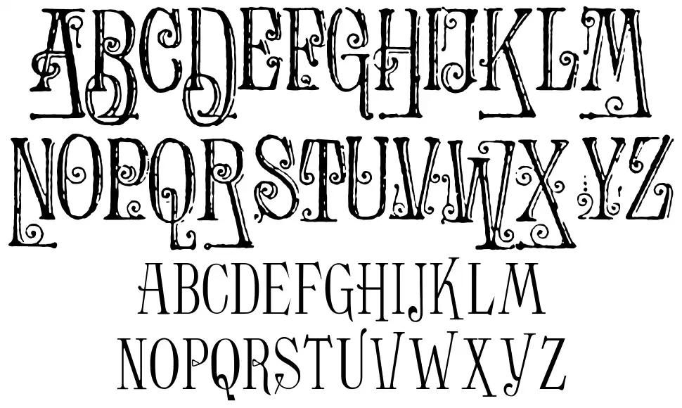 Ornamented, No. 1555 Especímenes Ornamented, No. 1555font specimens