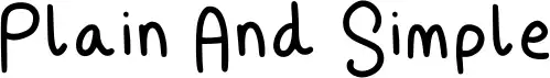 Plain And Simple