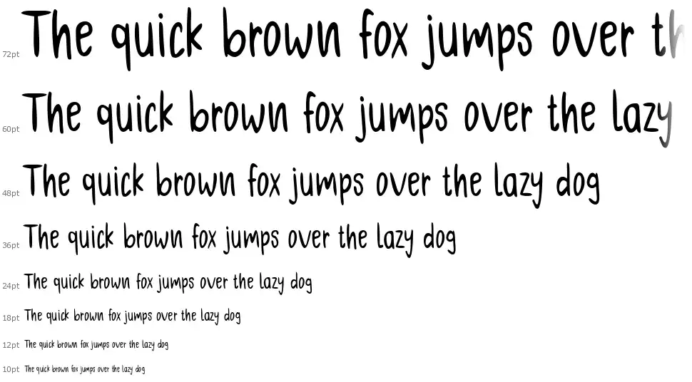 Plain workfont waterfall