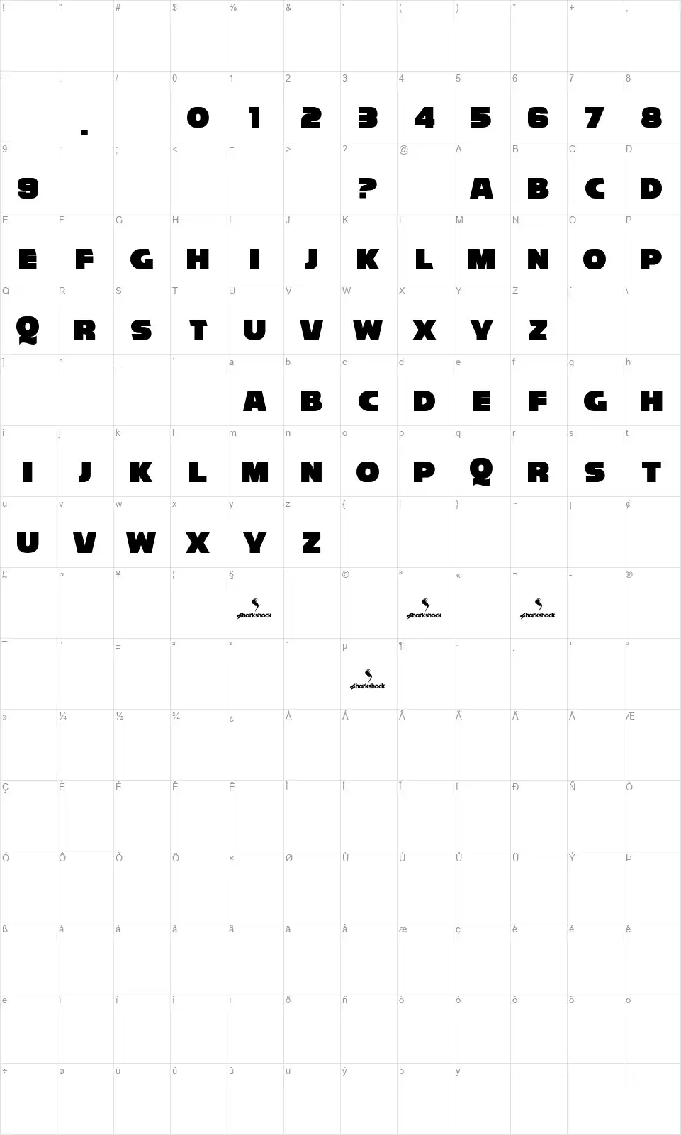 Reisenberg 2.0font character map