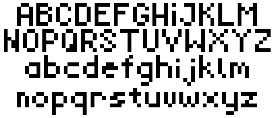 RevMiniPixelfont specimens