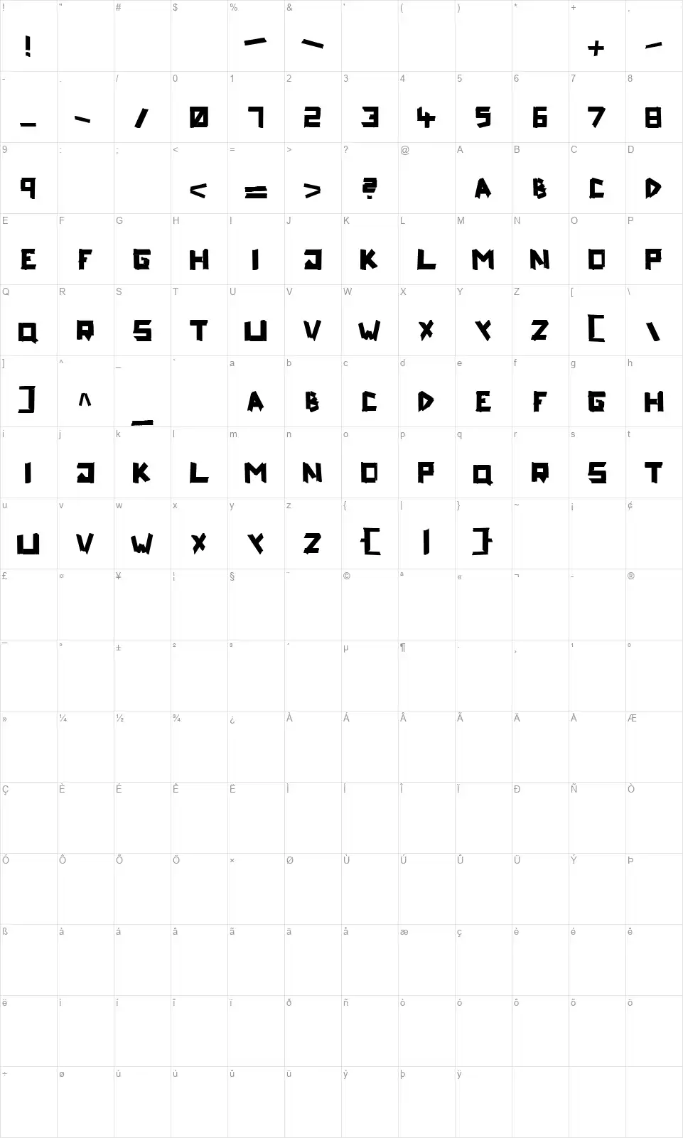 RipTapefont character map