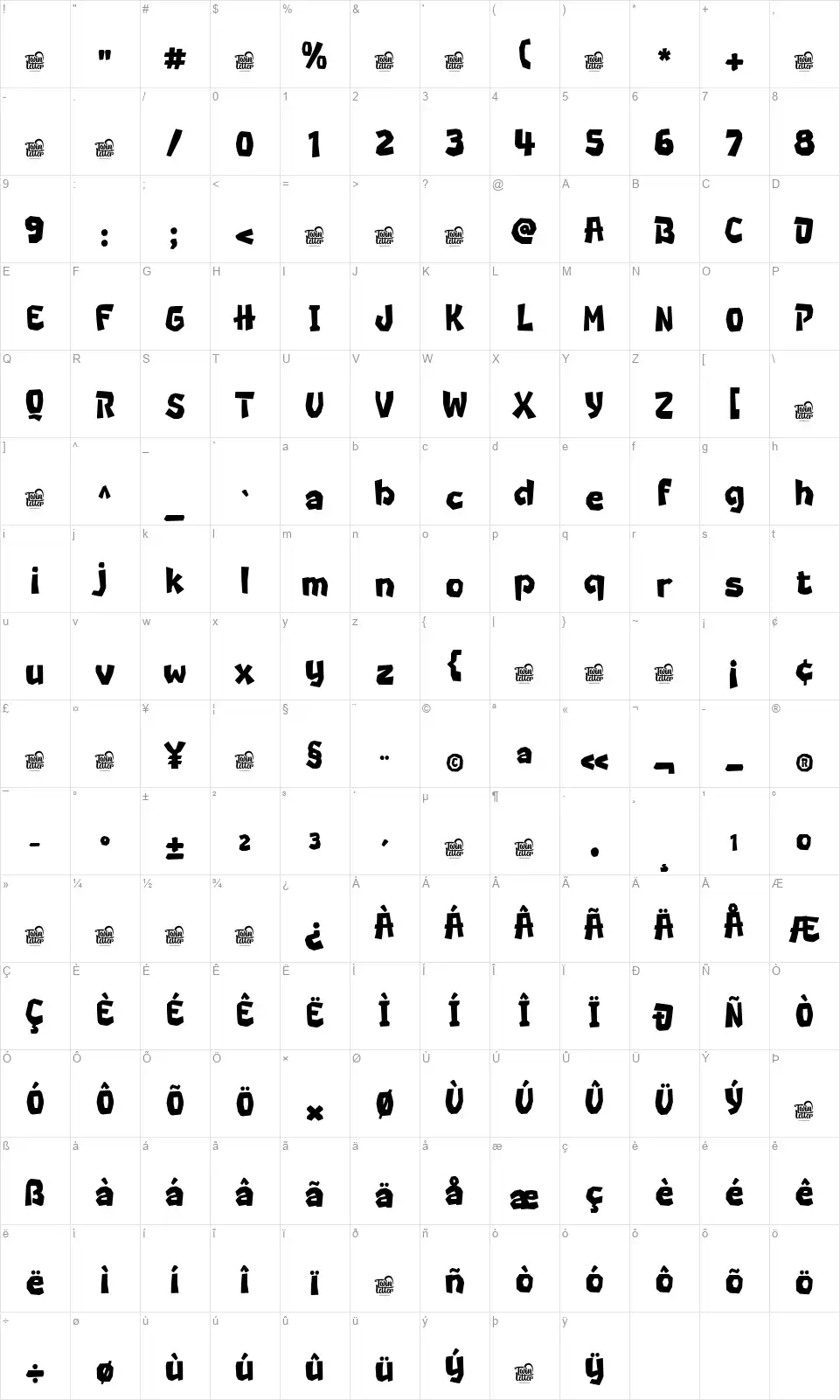 Ronk Tulokifont character map