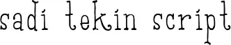 Sadi Tekin Script