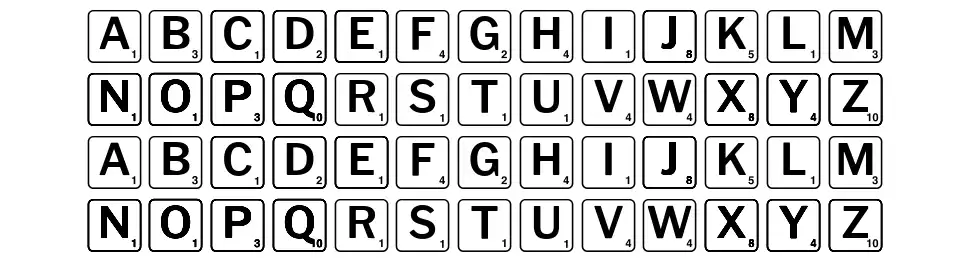 Scrabblesfont specimens