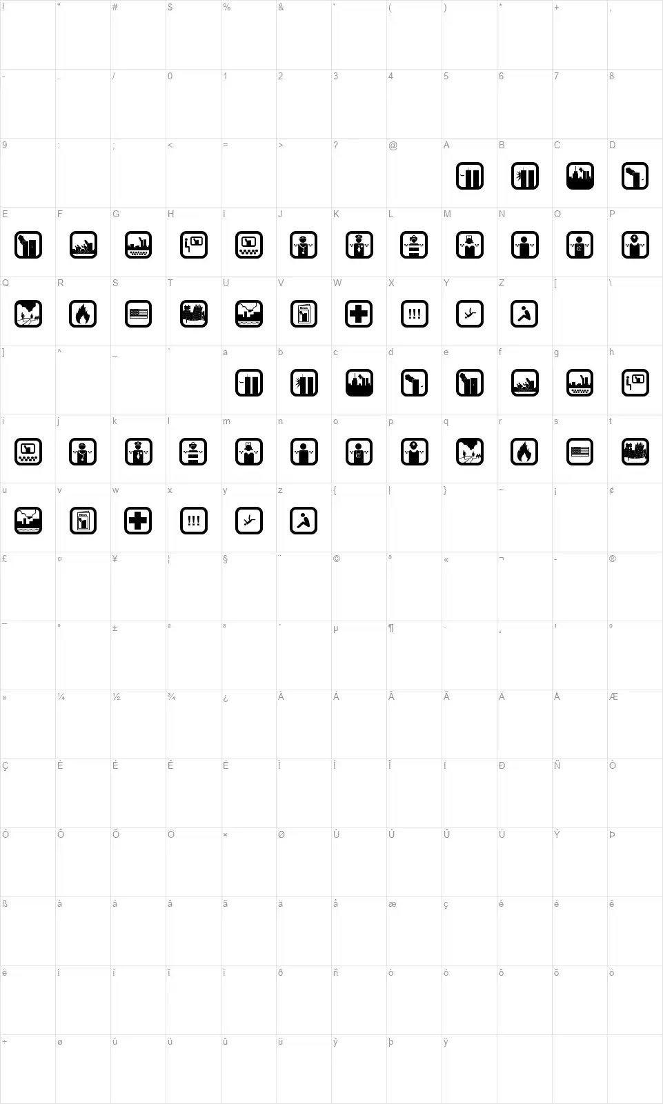 September 11 Iconfont character map