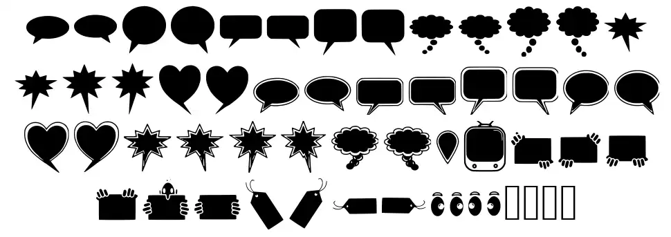 Solid Speech Bubblesfont specimens
