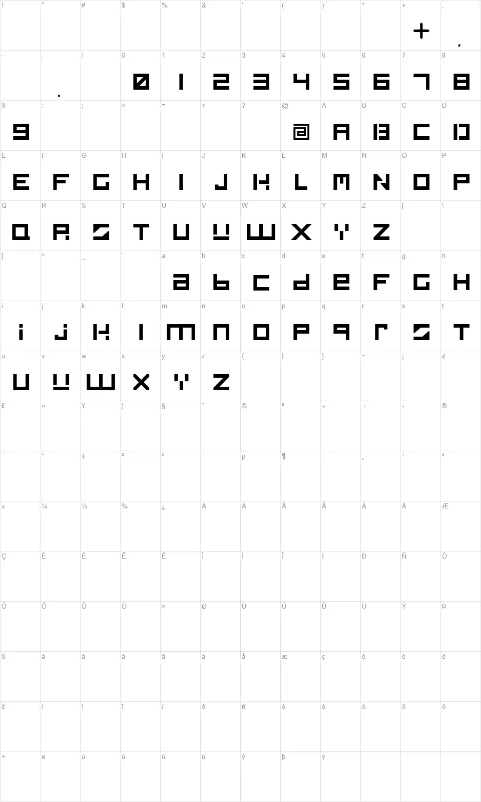 Soulios Designfont character map
