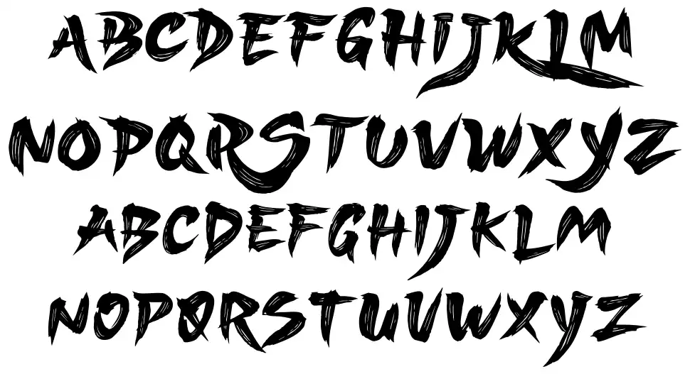 Sukajan Brush Especímenes Sukajan Brushfont specimens