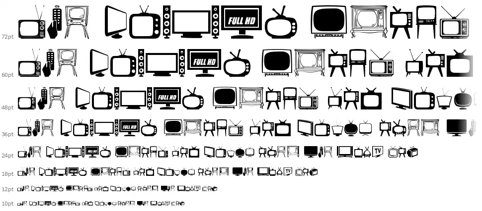 T.V.font waterfall